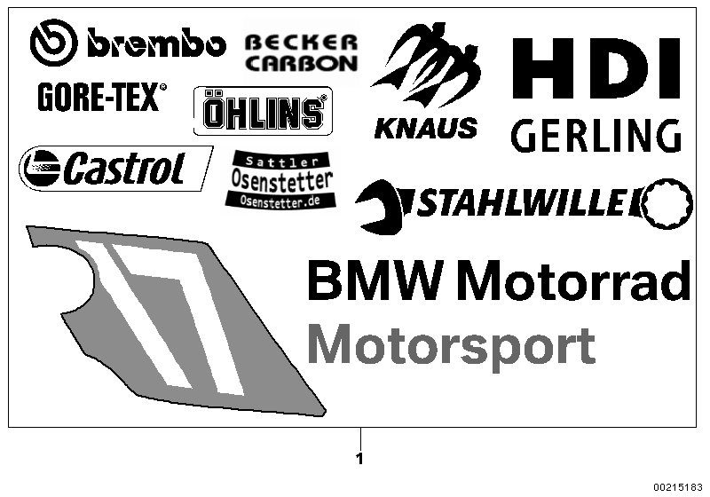 Наклейка "Эмблемы спонсоров" для MOTO K29 HP2 Sport (0458, 0468) 0 (схема запчастей)