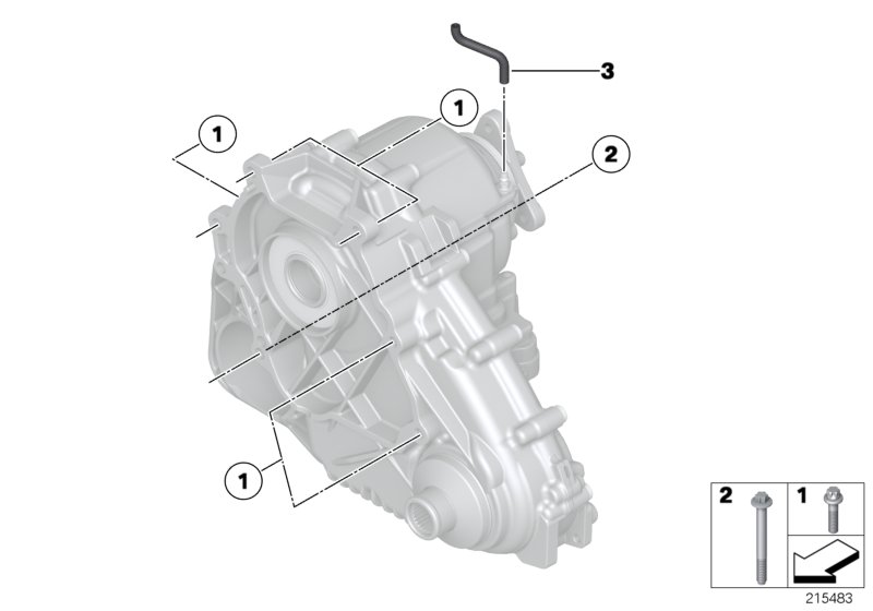 Крепление/ система вентиляции КПП для BMW F15 X5 40dX N57Z (схема запчастей)