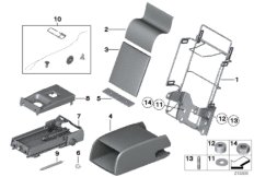 Детали подлокотника Зд для ROLLS-ROYCE RR1N Phantom EWB N73 (схема запасных частей)