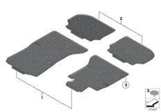 Всепогодные коврики для BMW F11 520i N20 (схема запасных частей)
