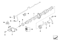 Эксцентриковый вал механизма упр.клап. для BMW E93N 320i N46N (схема запасных частей)