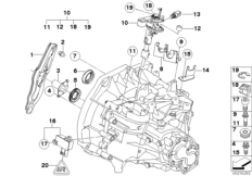 Детали коробки передач GS6-53BG/DG для BMW R59 Coop.S JCW N14 (схема запасных частей)