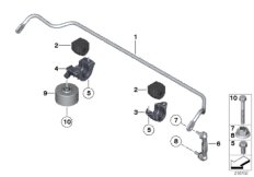 стабилизатор задний для BMW F11 528iX N20 (схема запасных частей)