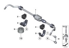 Стабилизатор Зд/Dynamic Drive для BMW F13 650iX N63 (схема запасных частей)