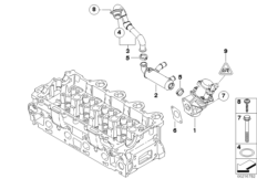 Система нейтрализации ОГ, охлаждение для BMW R55 Cooper d W16 (схема запасных частей)