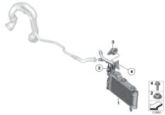 Дополнит.радиатор системы охлаждения для BMW E82 M Coupé N54T (схема запасных частей)