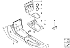 накладка отделения для мелких вещей для BMW Z3 Z3 M3.2 S50 (схема запасных частей)
