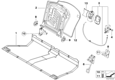 Каркас подушки заднего сиденья для BMW R55 Cooper S N14 (схема запасных частей)