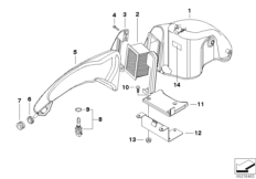 Система глушения шума всасывания для BMW R13 F 650 GS Dakar 00 (0173,0183) 0 (схема запасных частей)