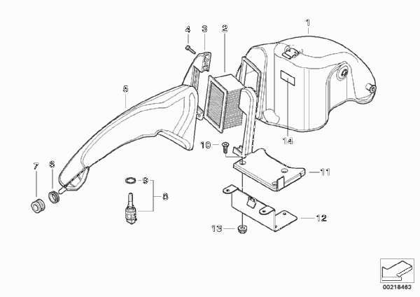 Система глушения шума всасывания для BMW R13 F 650 GS Dakar 04 (0176,0186) 0 (схема запчастей)