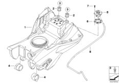 Топливный бак/деталь крепления для BMW R131 G 650 GS 11 (0188,0189) 0 (схема запасных частей)