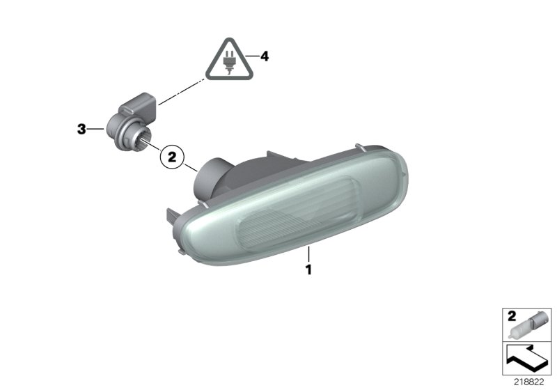 Rückfahrscheinwerfer для BMW R58 Cooper S N18 (схема запчастей)