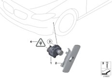 Камера бокового обзора для BMW F11 530d N57 (схема запасных частей)