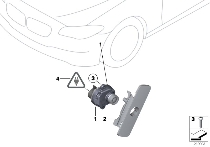 Камера бокового обзора для BMW F13N 650i N63N (схема запчастей)
