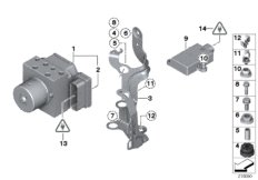 Гидроагрегат DSC/ЭБУ/кронштейн для MINI R58 Cooper N16 (схема запасных частей)