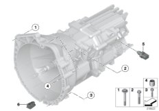 Крепление/дополнит.элементы КПП для BMW E61N 523i N52N (схема запасных частей)