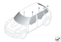 Остекление для BMW R60 JCW ALL4 N18 (схема запасных частей)