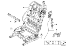 Сиденье Пд каркас спинки для BMW E93 330i N52N (схема запасных частей)