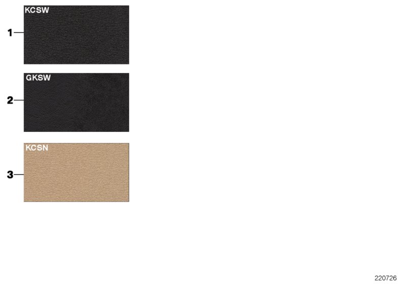 Страница с образцами, цвета кож.обивки для BMW E83 X3 3.0i M54 (схема запчастей)
