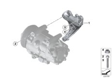 Элементы крепл.компрессора кондиционера для BMW R56 Coop.S JCW N14 (схема запасных частей)