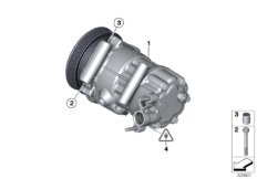 RP компрессор кондиционера для BMW R61 Cooper D ALL4 1.6 N47N (схема запасных частей)