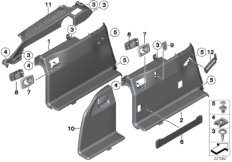 Обшивка багажного отделения Л для BMW F11 530d N57N (схема запасных частей)