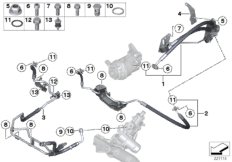 Маслопроводы/Adaptive Drive+акт.руль для BMW F15 X5 40dX N57Z (схема запасных частей)