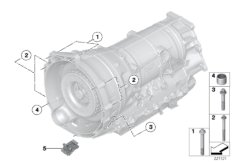 Крепление коробки передач для BMW F11 525dX N47S1 (схема запасных частей)
