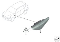 Фонарь указателя поворота Пд/Бок для BMW F25 X3 28iX N52N (схема запасных частей)