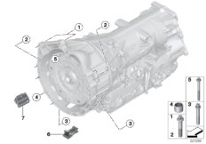 Крепление коробки передач для BMW F11N 535iX N55 (схема запасных частей)