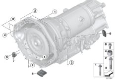 Крепление/дополнит.элементы КПП для BMW F07N 550iX 4.0 N63N (схема запасных частей)