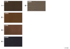 Страница с образцами, цвета кож.обивки для BMW E61N 530xi N52N (схема запасных частей)