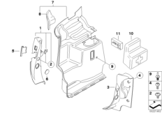 Обшивка багажного отделения Бок для MINI R52 One W10 (схема запасных частей)