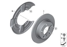 Тормозной диск торм.механ.заднего колеса для BMW R60 Cooper D ALL4 2.0 N47N (схема запасных частей)