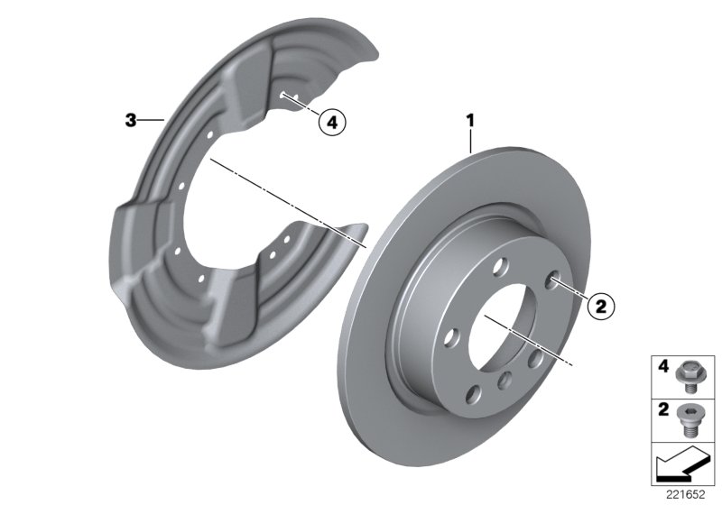 Тормозной диск торм.механ.заднего колеса для MINI R61 JCW ALL4 N18 (схема запчастей)