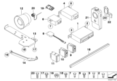 Детали симплексной телефонной установки для BMW E38 750iLP M73N (схема запасных частей)