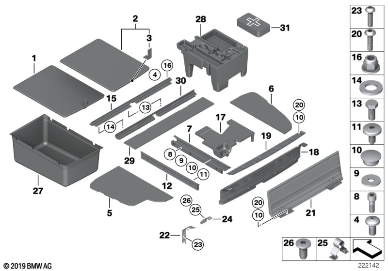 Облицовка пола багажного отделения для ROLLS-ROYCE RR3 Coupé N73 (схема запчастей)