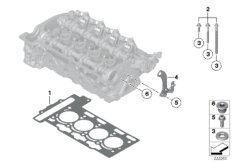Головка блока цилиндров-доп.элементы для BMW R56N One Eco N16 (схема запасных частей)