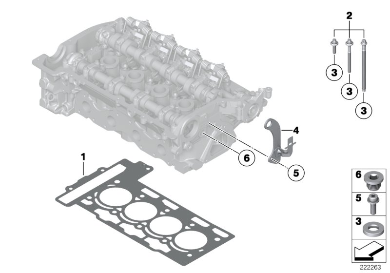 Головка блока цилиндров-доп.элементы для BMW R57N One N16 (схема запчастей)