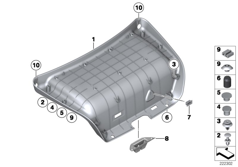 облицовка багажной двери для ROLLS-ROYCE RR4 Ghost N74R (схема запчастей)