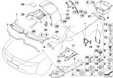 Различные детали кузова для BMW E85 Z4 M3.2 S54 (схема запасных частей)