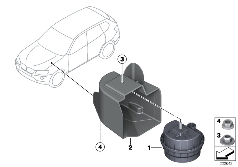 система охранной сигнализации для BMW F26 X4 M40iX N55 (схема запчастей)