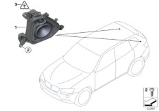 Детали динамика в стойке D для BMW F25 X3 28iX N52N (схема запасных частей)