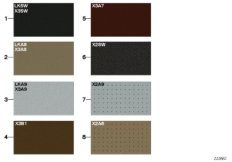 Страница с образцами, цвета кож.обивки для BMW E63 M6 S85 (схема запасных частей)
