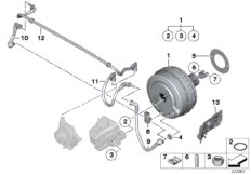 Вакуумный усилитель тормозов для BMW E84 X1 20iX N20 (схема запасных частей)