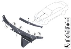 Обшивка обтекателя Наруж для BMW RR6 Dawn N74R (схема запасных частей)