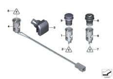 Прикуриватель/розетки для BMW F25 X3 35iX N55 (схема запасных частей)