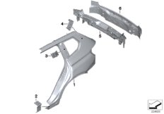 Крыло/облицовка задней части для BMW F25 X3 28iX N52N (схема запасных частей)