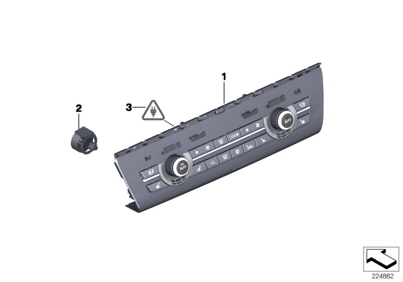 Ремкомплект панели упр.кондиционером для BMW F11 525dX N47S1 (схема запчастей)
