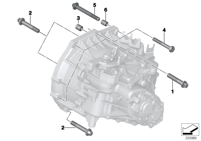 Крепление коробки передач для BMW R61 Cooper N16 (схема запчастей)